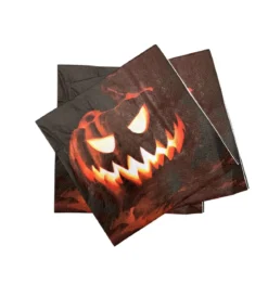 16 SERVIETTE PAPIER 33X33 FURY PUMPKIN