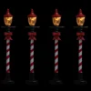 ACCESSOIRE VILLAGE DE NOEL 4 LAMPADAIRES 4LEDS BLANC CHAUD