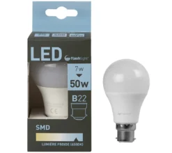 AMPOULE LED BLANC FROID A60 B22 7W
