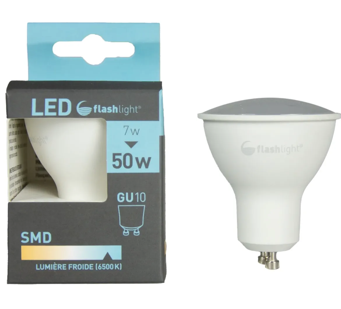 AMPOULE LED BLANC FROID SPOT GU10 7W