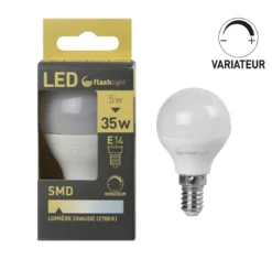 AMPOULE LED BOULE E14 5W AVEC VARIATEUR