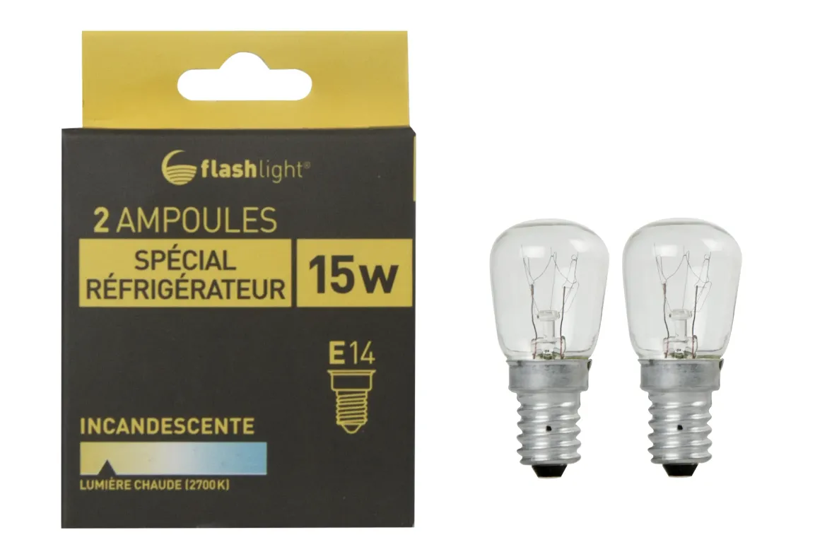2 AMPOULES FRIGO E14 15W