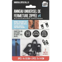 ANNEAU DE FERMETURE ECLAIR UNIVERSEL X4 PIECES