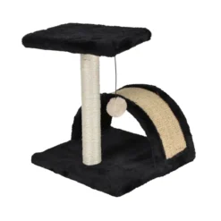 ARBRE A CHAT AVEC JOUET ET TUNNEL 38CM NOIR