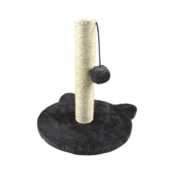 ARBRE CHATON SOCLE TETE DE CHAT ET JOUET 30X33CM ANTHRACITE