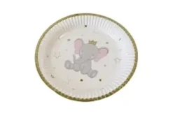 ASSIETTE CARTON ELEPHANT COURONNE 18CM 300G X6 PIECES