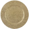 ASSIETTE DE PRESENTATION EN PLASTIQUE BROSSE JAUNE OR 33CM