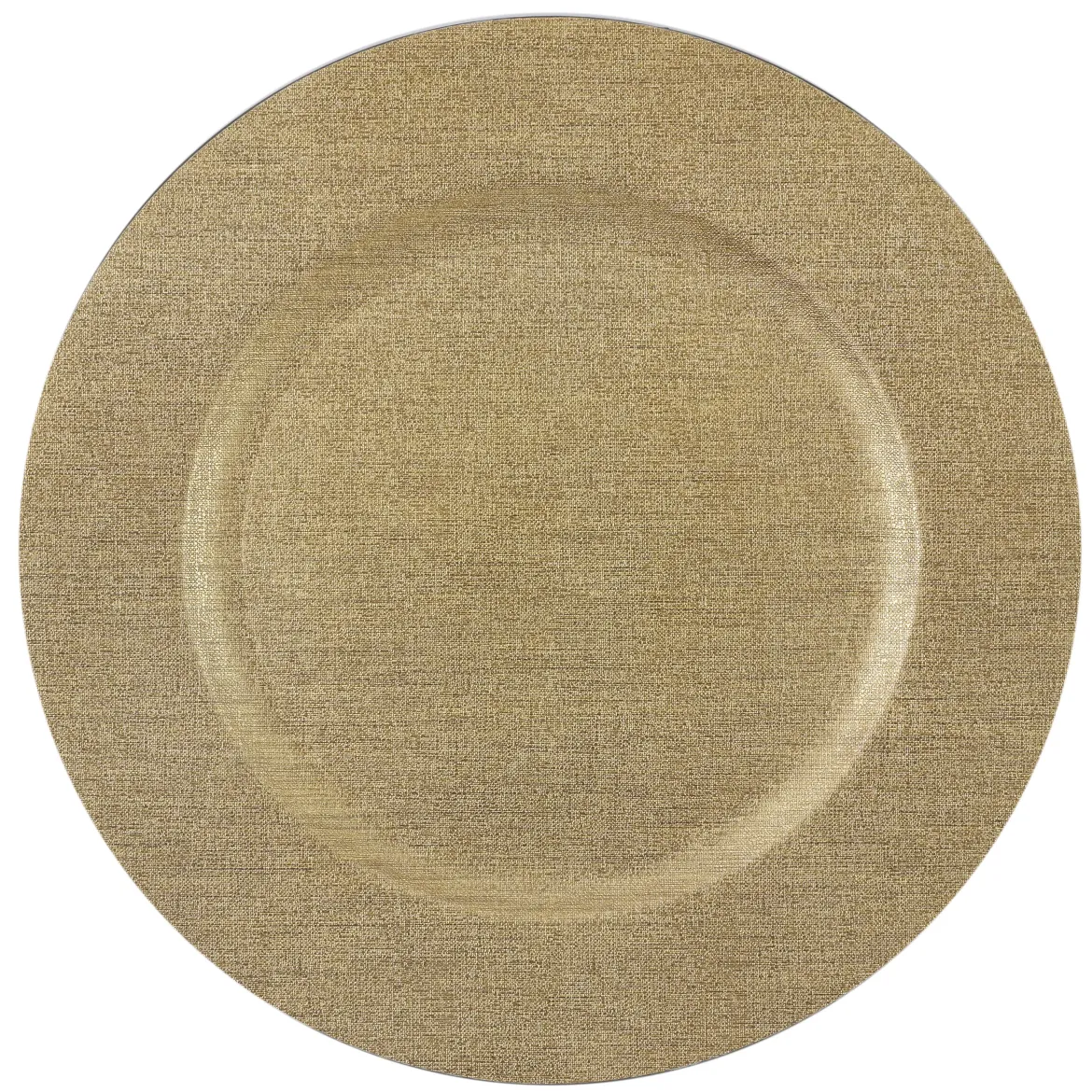 ASSIETTE DE PRESENTATION EN PLASTIQUE BROSSE JAUNE OR 33CM