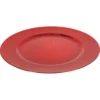 ASSIETTE DE PRESENTATION RONDE BOIS ROUGE 33CM