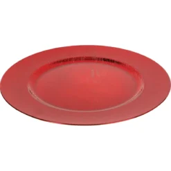 ASSIETTE DE PRESENTATION RONDE BOIS ROUGE 33CM