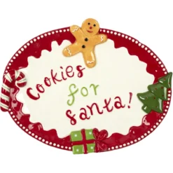 ASSIETTE EN CERAMIQUE NOEL 27.5X22X3CM