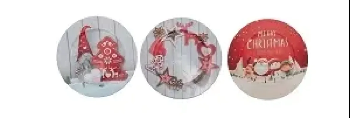 ASSIETTE PRESENTATION D.33CM METAL NOEL