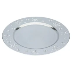ASSIETTE PRESENTATION FLOCON ARGENT 33CM