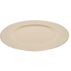 ASSIETTE RONDE CREUSE DORE BORD POIS 33X33X1.5CM