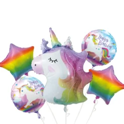 BALLON ALLUMINIUM LICORNE X4