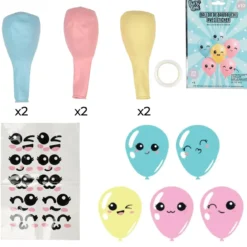 BALLON BAUDRUCHE AVEC STICKER KAWAII X10PCS