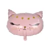 BALLON METALLISE CHAT AVEC PAILLE H.36CM BOHO CHAT