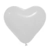 BALLON OPAQUE FORME COEUR X8 PIECES BLANC
