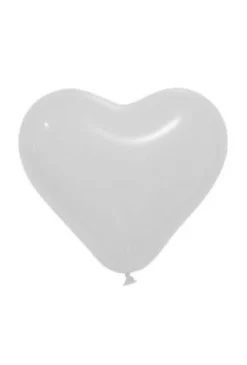 BALLON OPAQUE FORME COEUR X8 PIECES BLANC