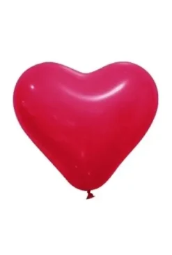 BALLON OPAQUE FORME COEUR X8 PIECES ROUGE