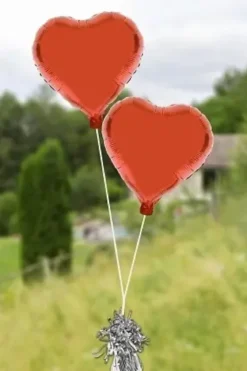 BALLON UNI METALLISE COEUR 49CM X 49CM