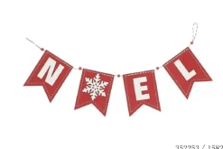 BANDEROLE NOEL 112X15CM ROUGE