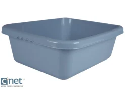 BASSINE CARREE PLASTIQUE 15L 38X38XH15.5CM BLEU GIVRE