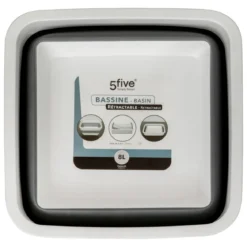 BASSINE CARREE RETRACTABLE 8L BLANC GRIS