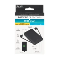 BATTERIE PORTABLE SLIM TYPE C ET LIGHT 5000MAH