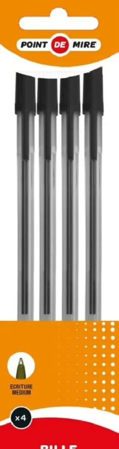 4 BILLES POINTES MOYENNES NOIRES