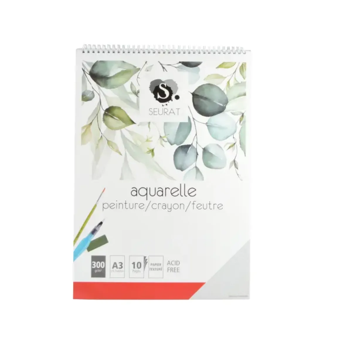 BLOC AQUARELLE A SPIRALES 10 PAGES 300G A3