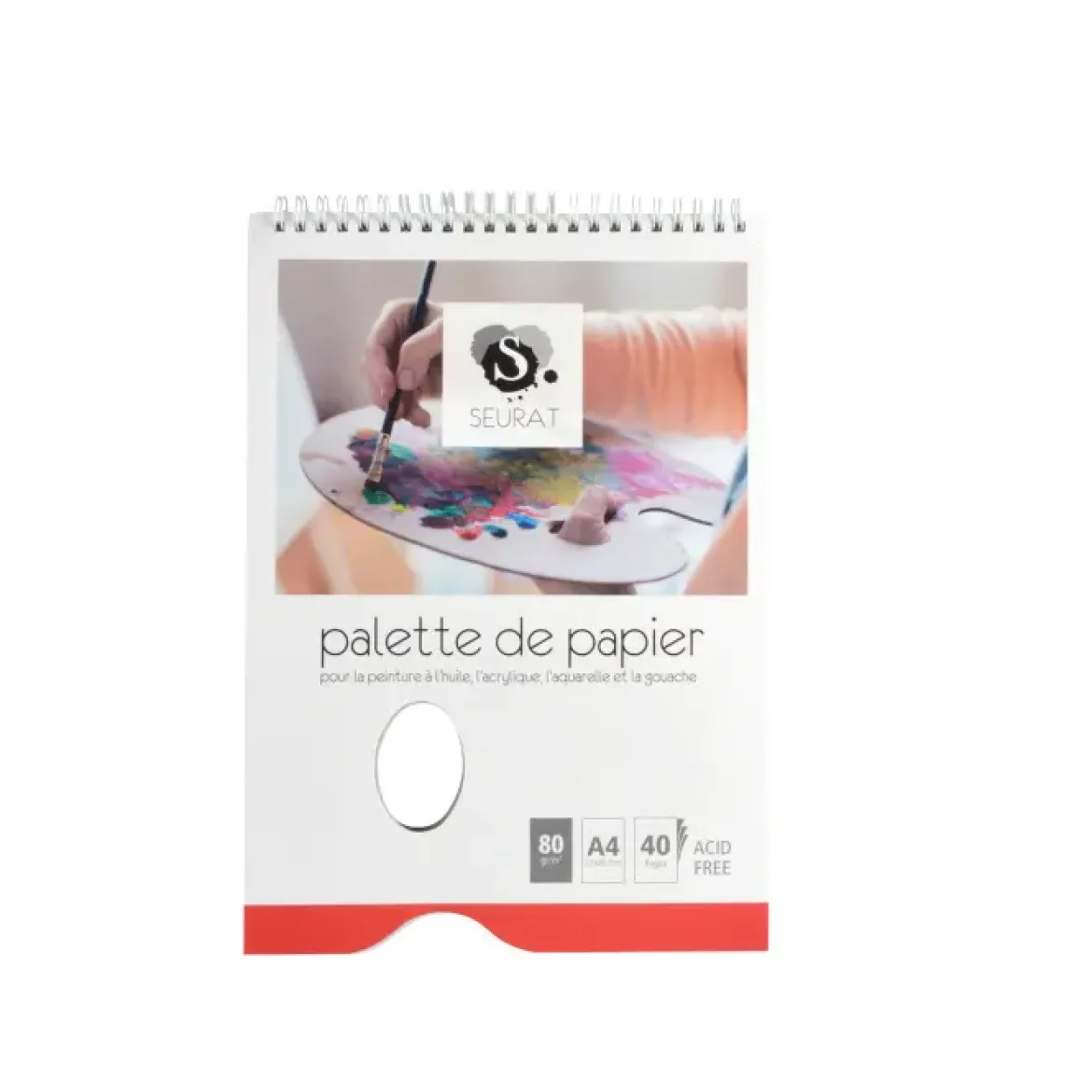 BLOC PALETTE A SPIRALES 40 PAGES 80G A4