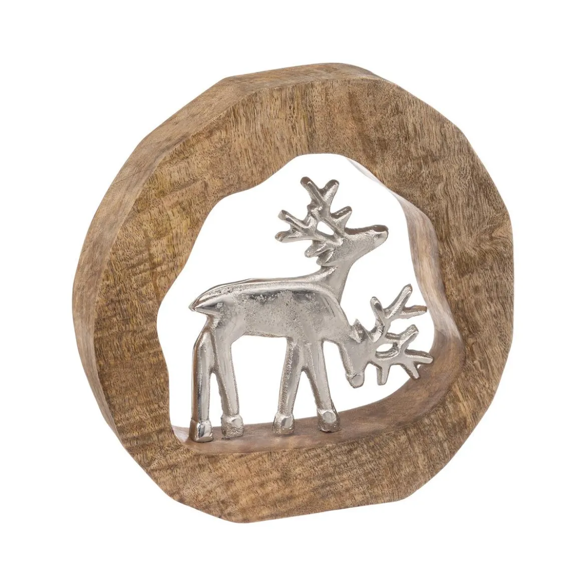 BOIS CERCLE RENNE METAL 25CM