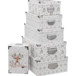 BOITE RECTANGLE DOUCEUR NEIGE D.36X24.5X12.5CM