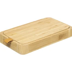 BOITE A BIJOUX MIROIR BAMBOU CUIR