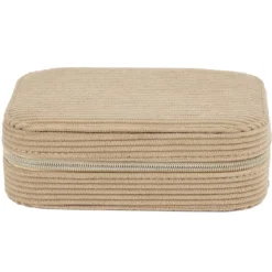 BOITE BIJOUX VELOURS COTELE RECTANGLE