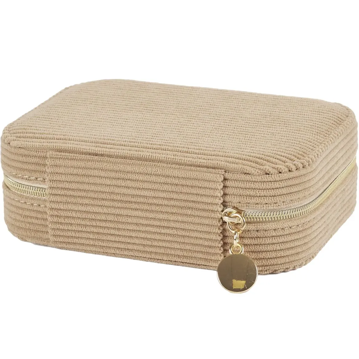 BOITE BIJOUX VELOURS COTELE RECTANGLE