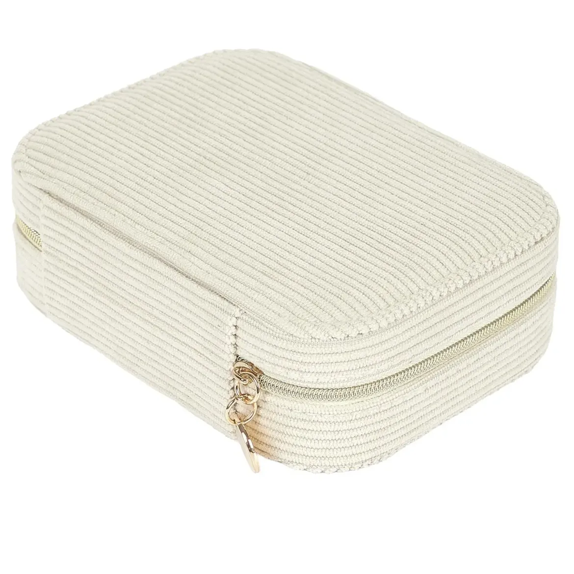BOITE BIJOUX VELOURS COTELE RECTANGLE