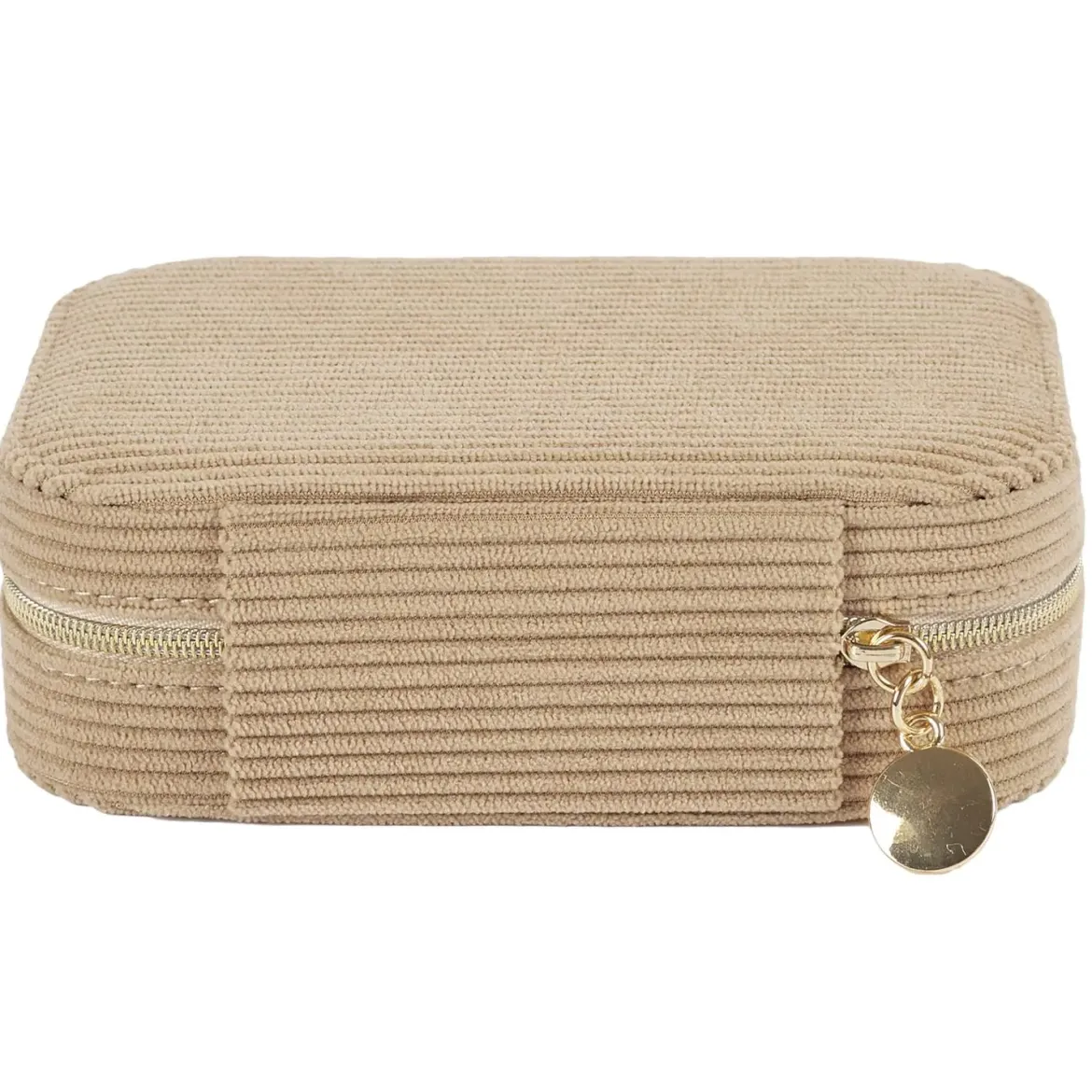 BOITE BIJOUX VELOURS COTELE RECTANGLE