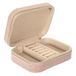 BOITE BIJOUX VELOURS COTELE RECTANGLE