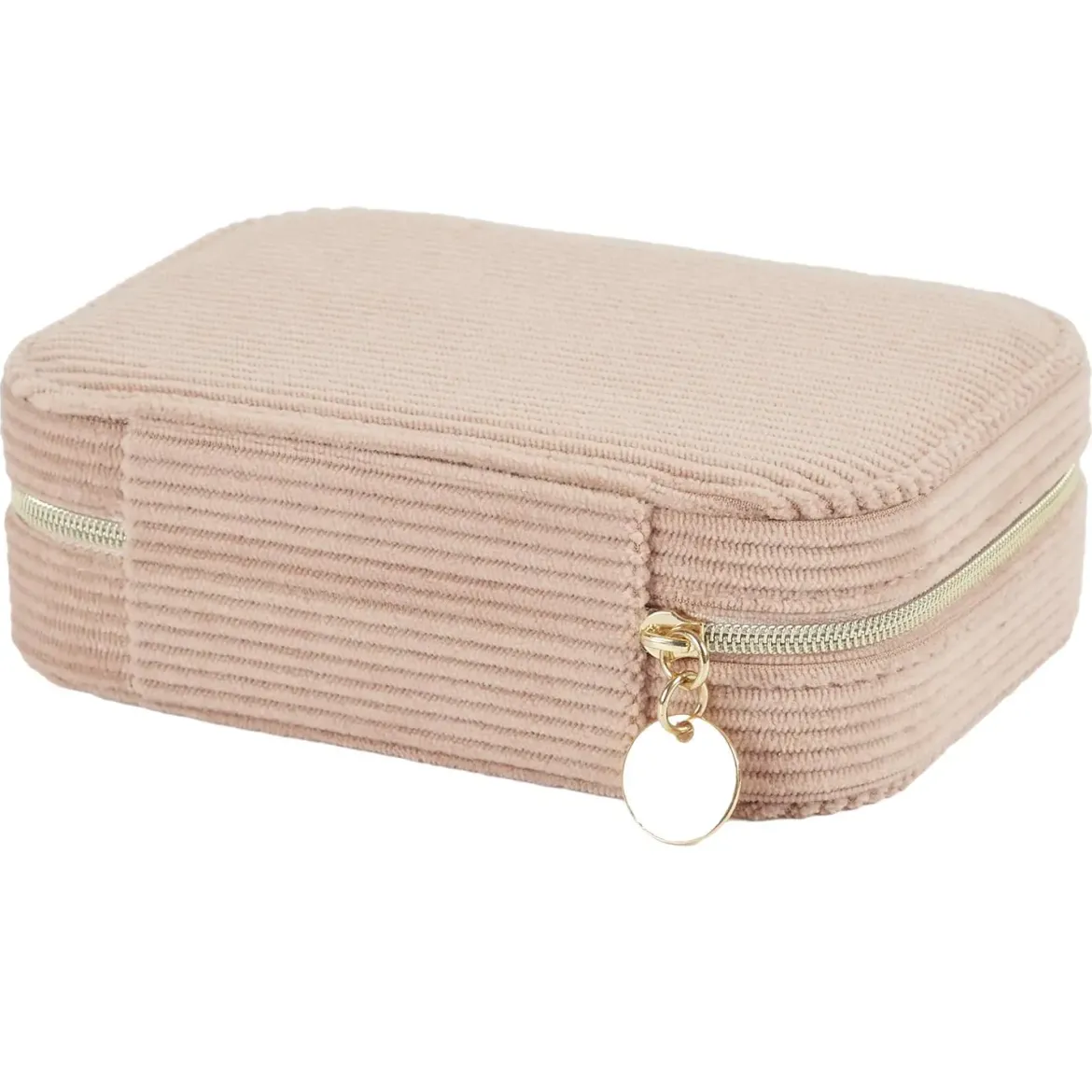 BOITE BIJOUX VELOURS COTELE RECTANGLE