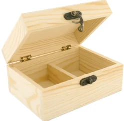 BOITE BOIS 2 COMPARTIMENTS 14.5 X 11 X 7 CM