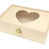 BOITE BOIS FENETRE COEUR 17X4.5X12CM