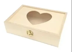 BOITE BOIS FENETRE COEUR 17X4.5X12CM