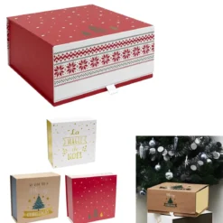 BOITE CADEAU NOEL 25X25X12CM