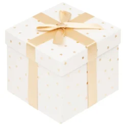 BOITE CADEAU OR BLANC D.11X11X9CM