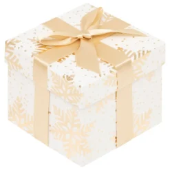 BOITE CADEAU OR BLANC D.11X11X9CM
