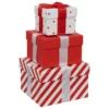 BOITE CADEAU ROUGE ET BLANC D.15X15X12CM