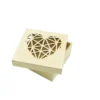 BOITE EN BOIS DECOUPE ORIGAMI COEUR 11.3X11.3X5CM
