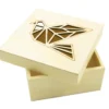 BOITE EN BOIS DECOUPE ORIGAMI OISEAU 11.3 X 11.3 X 5CM